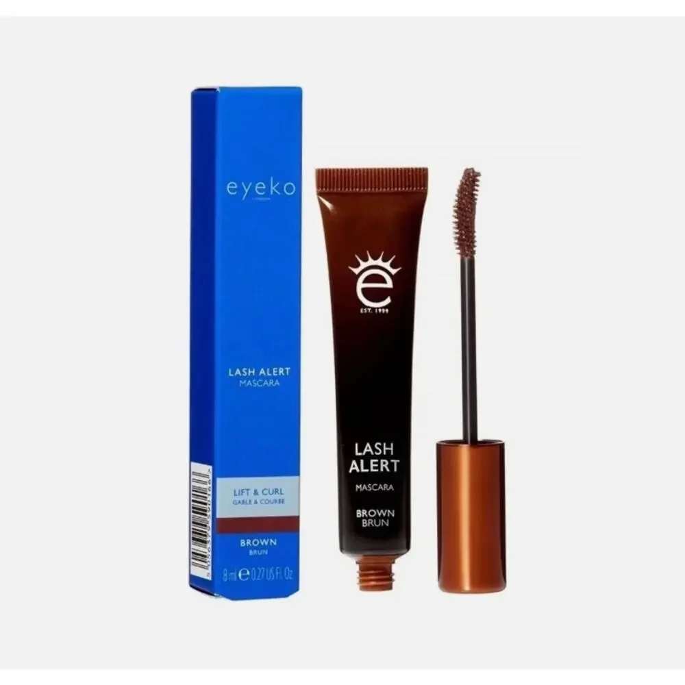 Eyeko Lash Alert Mascara Brown Lift & Curl - Infused with Caffeine and Biotin